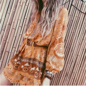 Boho Long Sleeve Tunic Cotton Tunic Dress